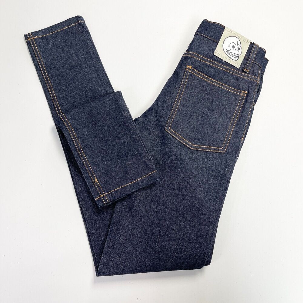 Cheap Monday Jeans Womens 25 Narrow Unwash Low Rise Dark Wash Grunge Street - Picture 3 of 12